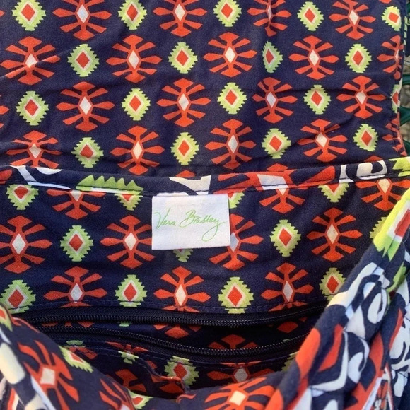 Vera Bradley Sun Valley RETIRED Print Crossbody Bag Southwest Orange Navy Sz OS - Picture 10 of 12